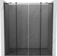 Mexen Velar Duo 180 cm Sliding Shower Door, Graphite, Brushed Gun Gray - 871-180-000-42-66