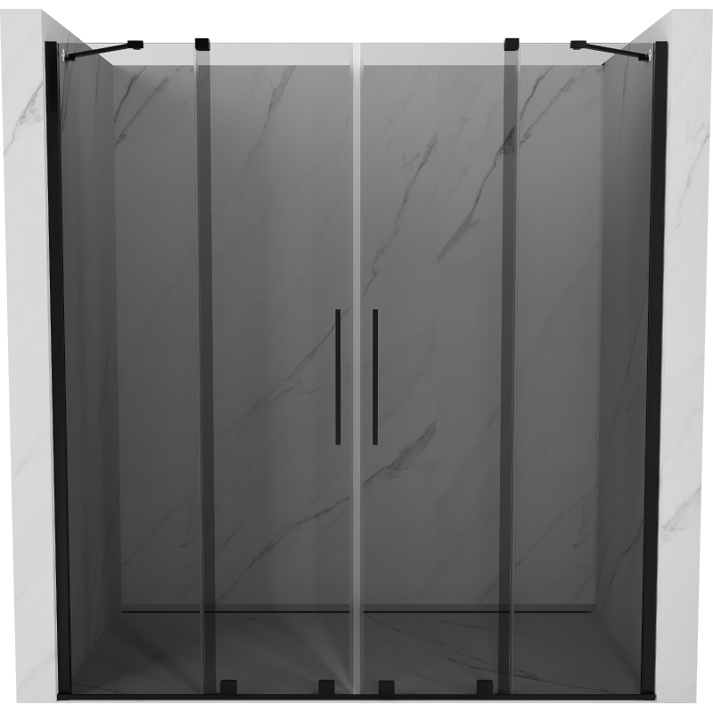 Mexen Velar Duo sliding shower door 170 cm, graphite, black - 871-170-000-42-70