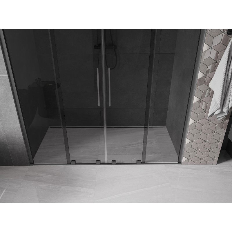 Mexen Velar Duo sliding shower door 170 cm, graphite, gun metal - 871-170-000-42-95
