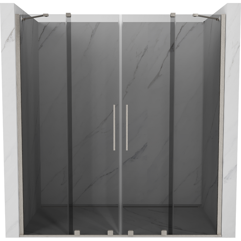 Mexen Velar Duo 180 cm sliding shower door, graphite, brushed nickel - 871-180-000-42-97