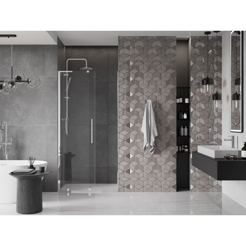 Mexen Velar L Sliding Shower Doors 90 cm, Transparent, Chrome - 871-090-003-01-01