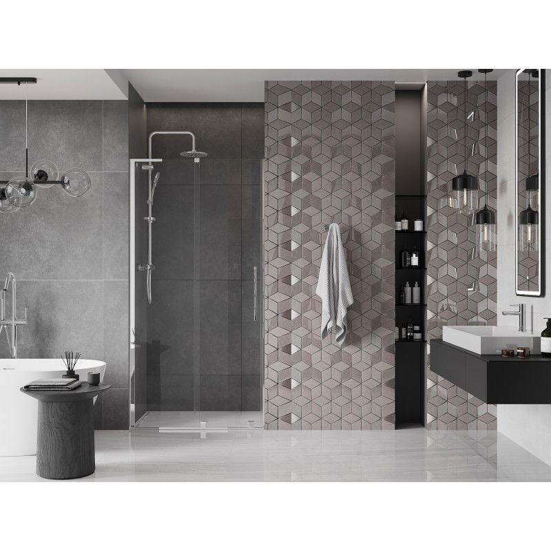Mexen Velar L Sliding Shower Doors 90 cm, Transparent, Chrome - 871-090-003-01-01