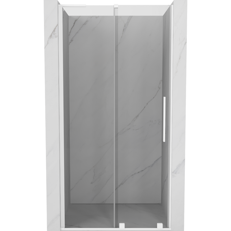 Mexen Velar L sliding shower door 100 cm, transparent, white - 871-100-003-01-20