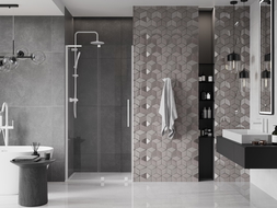 Mexen Velar L sliding shower doors 100 cm, transparent, white - 871-100-003-01-20