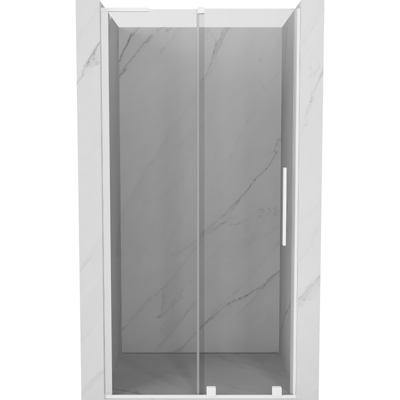 Mexen Velar L sliding shower door 110 cm, transparent, white - 871-110-003-01-20