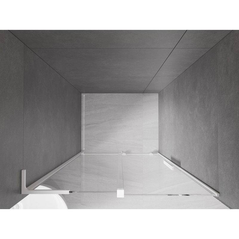 Mexen Velar L sliding shower doors 100 cm, transparent, white - 871-100-003-01-20
