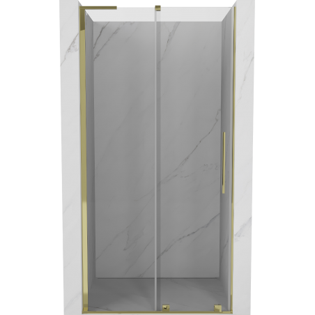 Mexen Velar L sliding shower door 90 cm, transparent, gold - 871-090-003-01-50