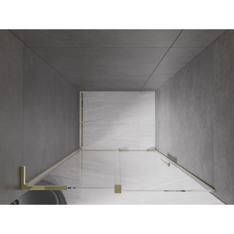 Mexen Velar L sliding shower door 100 cm, transparent, gold - 871-100-003-01-50