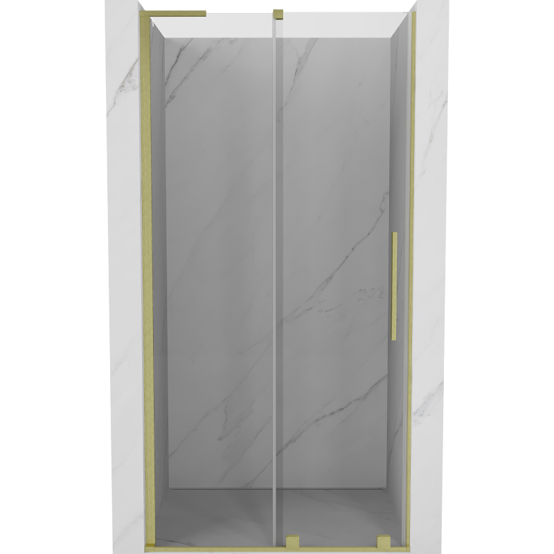 Mexen Velar L sliding shower doors 90 cm, transparent, brushed gold - 871-090-003-01-55