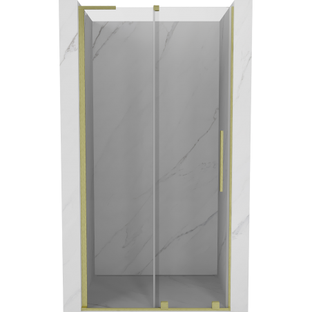Mexen Velar L sliding shower door 90 cm, transparent, brushed gold - 871-090-003-01-55