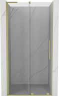 Mexen Velar L sliding shower doors 100 cm, transparent, brushed gold - 871-100-003-01-55