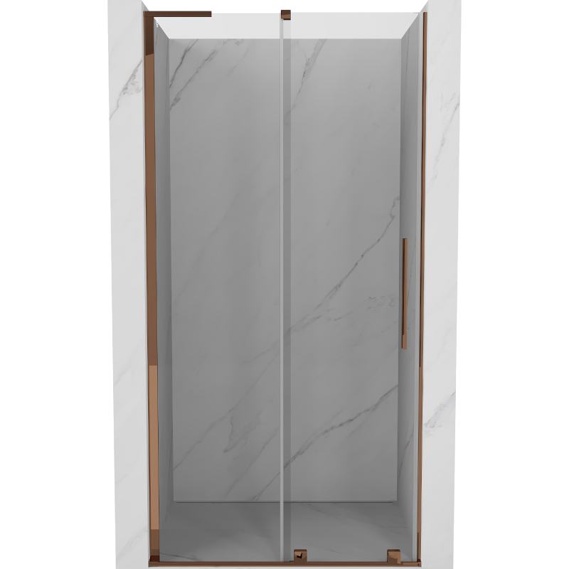 Mexen Velar L sliding shower door 90 cm, transparent, rose gold - 871-090-003-01-60