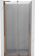 Mexen Velar L sliding shower door 100 cm, transparent, rose gold - 871-100-003-01-60