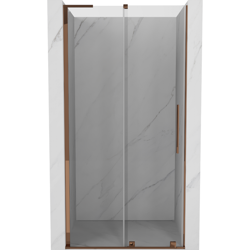 Mexen Velar L Sliding Shower Door 110 cm, Transparent, Rose Gold - 871-110-003-01-60