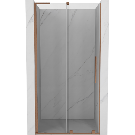 Mexen Velar L sliding shower door 90 cm, transparent, brushed copper - 871-090-003-01-65