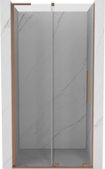 Mexen Velar L sliding shower door 100 cm, transparent, brushed copper - 871-100-003-01-65