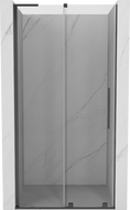 Mexen Velar L Sliding Shower Door 100 cm, Transparent, Brushed Gun Gray - 871-100-003-01-66