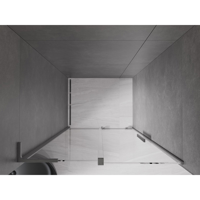 Mexen Velar L sliding shower door 90 cm, transparent, gun gray brushed - 871-090-003-01-66