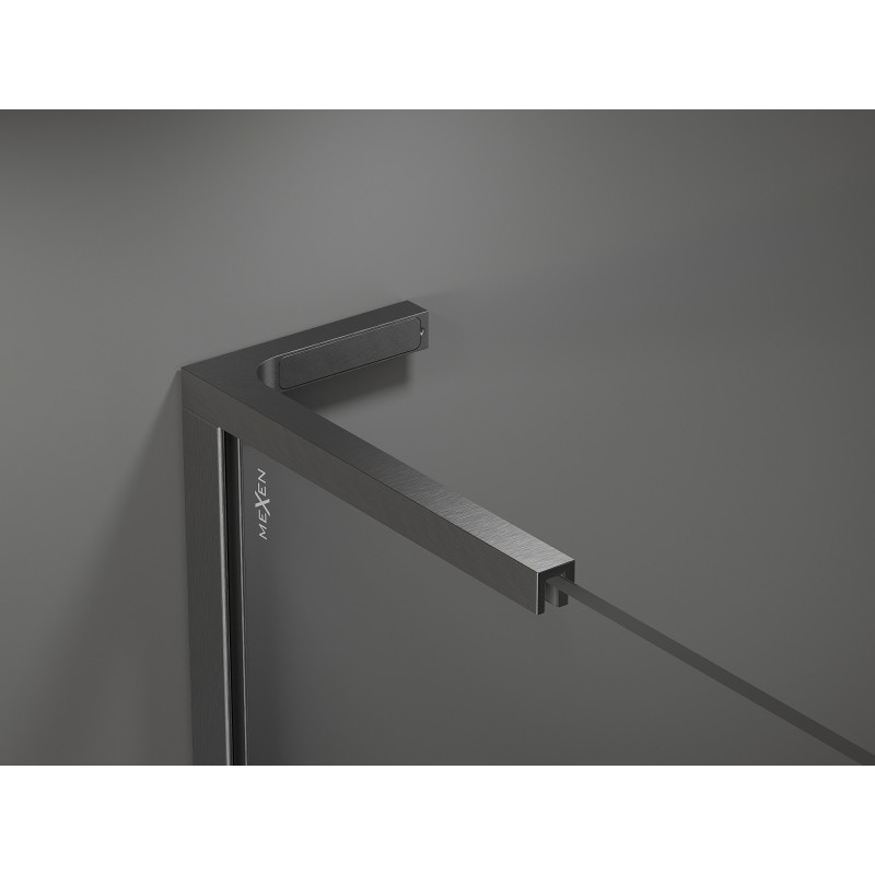 Mexen Velar L sliding shower door 90 cm, transparent, gun gray brushed - 871-090-003-01-66