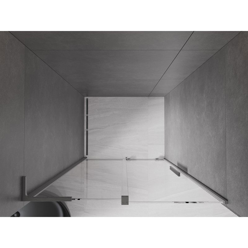 Mexen Velar L sliding shower door 110 cm, transparent, brushed gun gray - 871-110-003-01-66