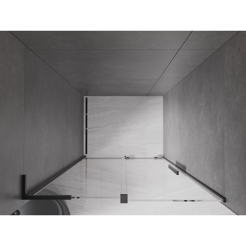 Mexen Velar L sliding shower door 110 cm, transparent, black - 871-110-003-01-70