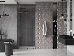 Mexen Velar L sliding shower doors 90 cm, transparent, gun metal - 871-090-003-01-95