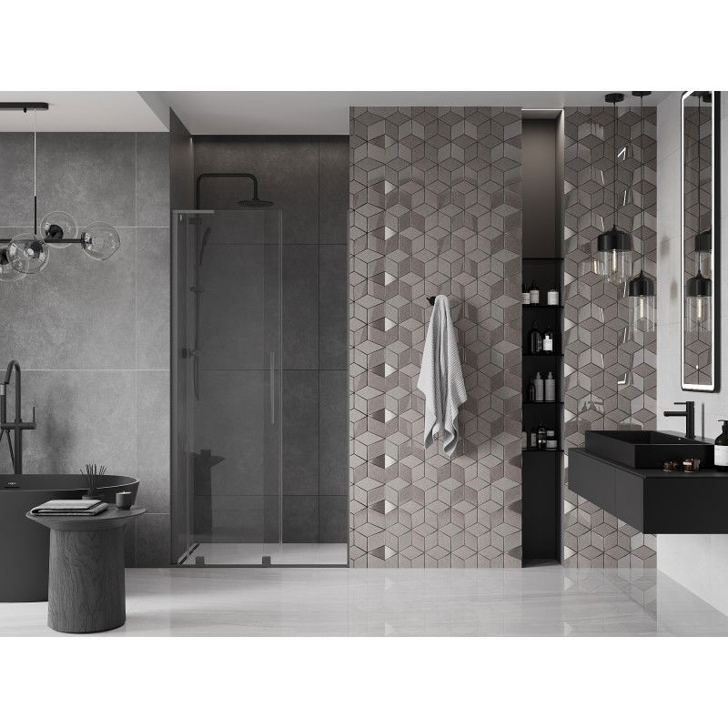 Mexen Velar L sliding shower doors 90 cm, transparent, gun metal - 871-090-003-01-95