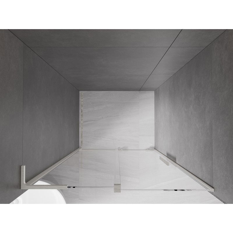 Mexen Velar L sliding shower door 100 cm, transparent, brushed nickel - 871-100-003-01-97