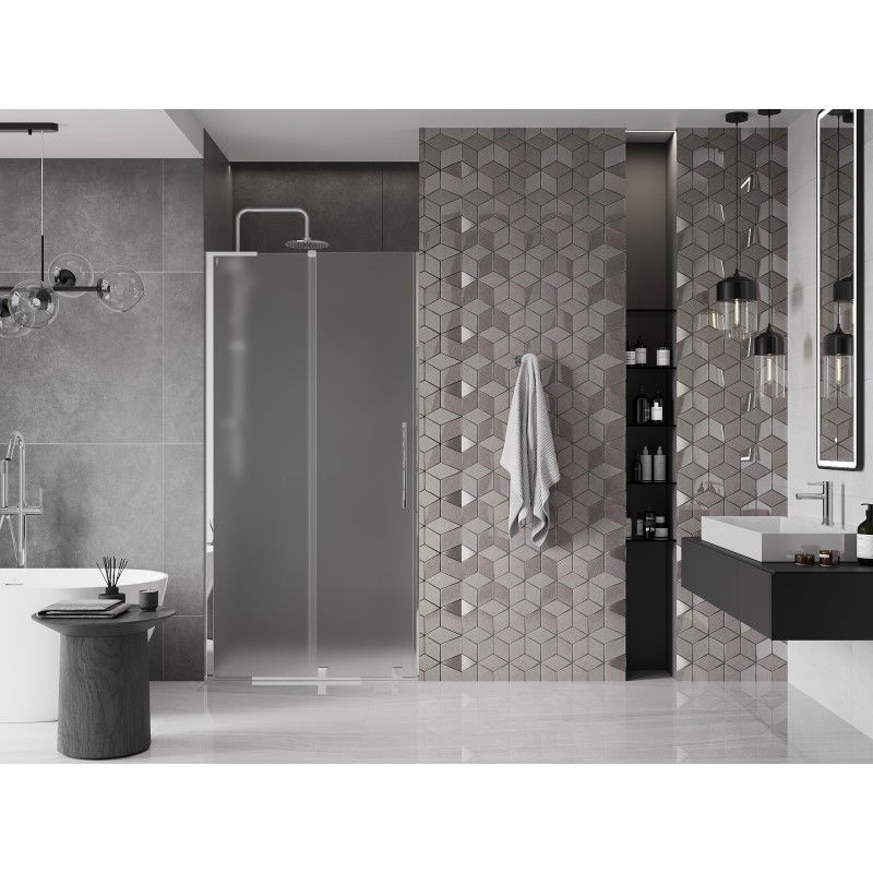 Mexen Velar L sliding shower door 100 cm, frost, chrome - 871-100-003-31-01