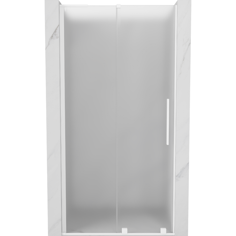 Mexen Velar L sliding shower door 100 cm, frosted, white - 871-100-003-31-20