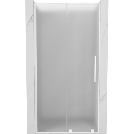 Mexen Velar L sliding shower door 100 cm, frosted, white - 871-100-003-31-20