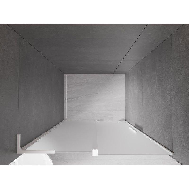 Mexen Velar L sliding shower door 110 cm, frost, white - 871-110-003-31-20