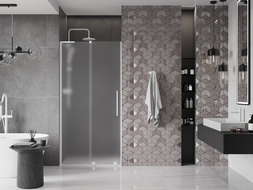 Mexen Velar L sliding shower door 110 cm, frost, white - 871-110-003-31-20