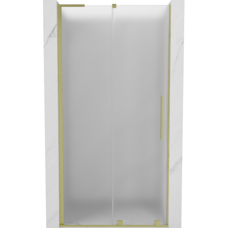 Mexen Velar L sliding shower door 90 cm, frosted, brushed gold - 871-090-003-31-55