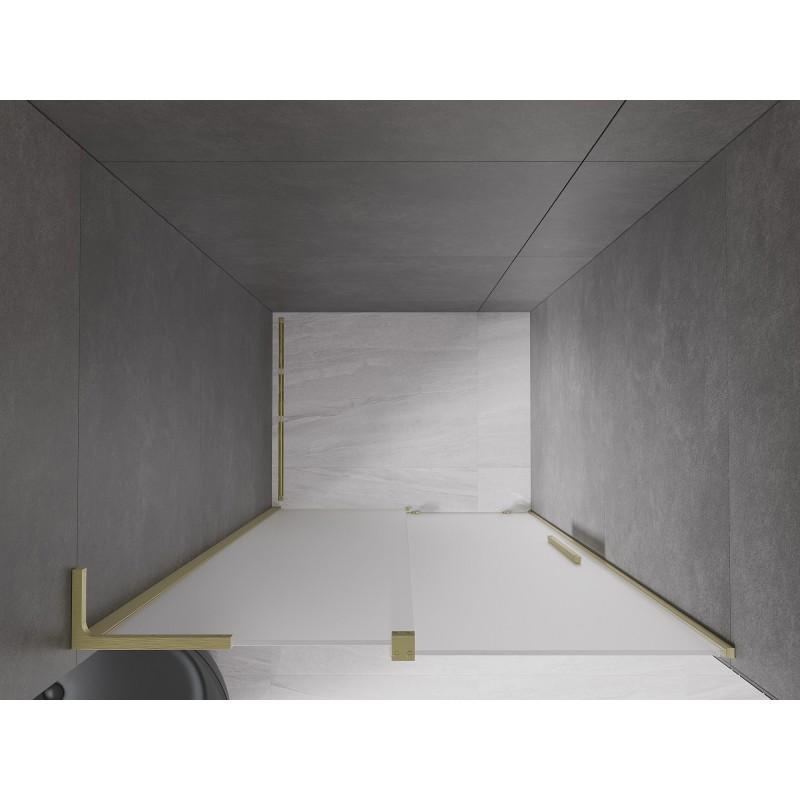 Mexen Velar L sliding shower door 90 cm, frost, brushed gold - 871-090-003-31-55