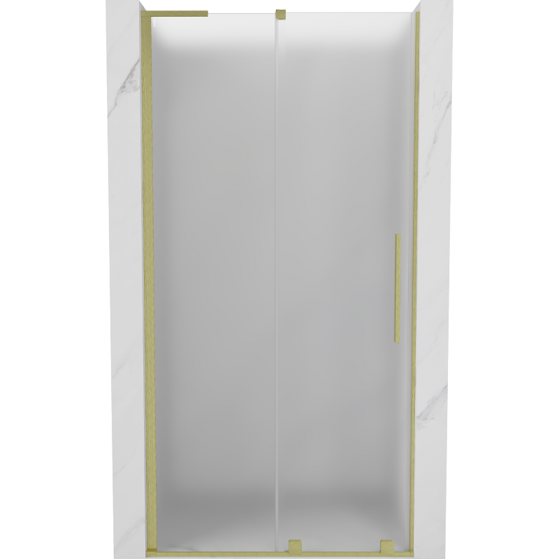 Mexen Velar L sliding shower door 110 cm, frosted, brushed gold - 871-110-003-31-55