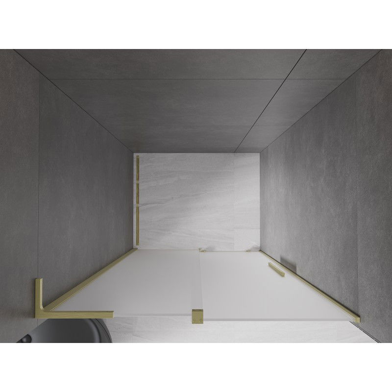 Mexen Velar L sliding shower door 120 cm, frosted, brushed gold - 871-120-003-31-55