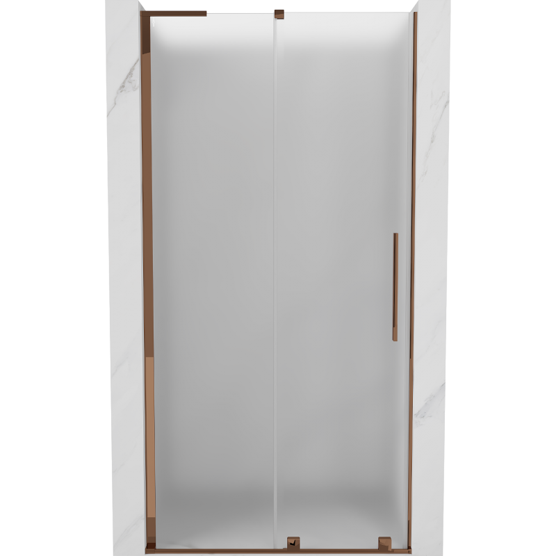 Mexen Velar L sliding shower door 100 cm, frosted, rose gold - 871-100-003-31-60