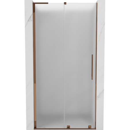Mexen Velar L sliding shower door 100 cm, frosted, rose gold - 871-100-003-31-60
