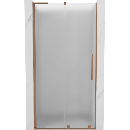 Mexen Velar L sliding shower door 90 cm, frost, brushed copper - 871-090-003-31-65