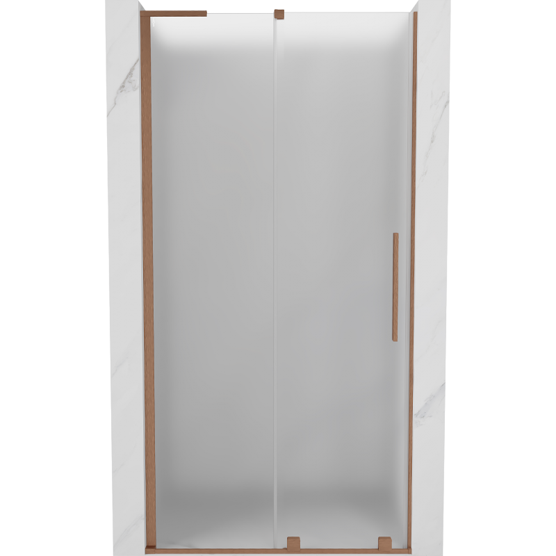 Mexen Velar L sliding shower door 120 cm, frost, brushed copper - 871-120-003-31-65