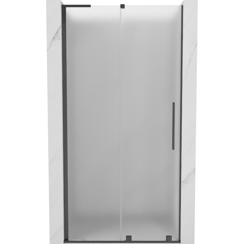 Mexen Velar L sliding shower door 90 cm, frost, brushed gun gray - 871-090-003-31-66