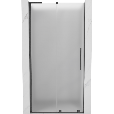 Mexen Velar L sliding shower door 90 cm, frost, brushed gun gray - 871-090-003-31-66