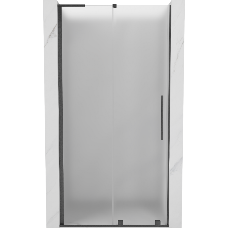 Mexen Velar L 120 cm Sliding Shower Doors, Frosted, Brushed Gun Gray - 871-120-003-31-66