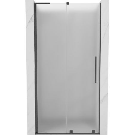 Mexen Velar L 120 cm Sliding Shower Doors, Frosted, Brushed Gun Gray - 871-120-003-31-66