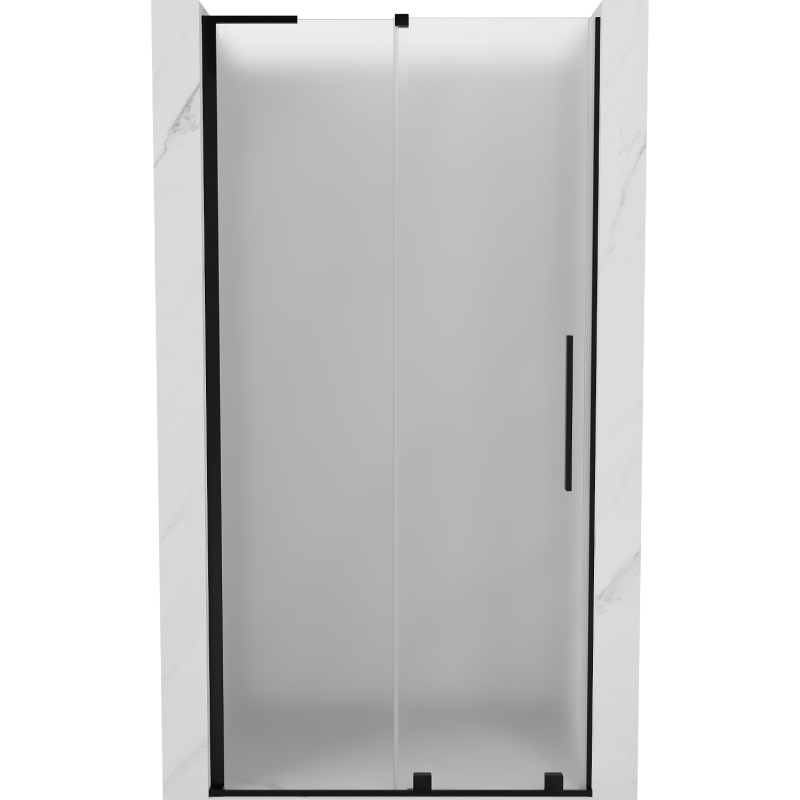 Mexen Velar L 90 cm Sliding Shower Door, Frosted, Black - 871-090-003-31-70