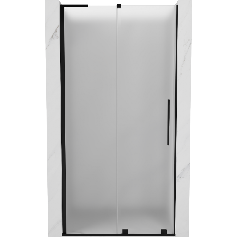Mexen Velar L sliding shower door 110 cm, frost, black - 871-110-003-31-70