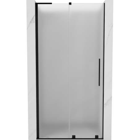 Mexen Velar L Sliding Shower Door 110 cm, Frosted, Black - 871-110-003-31-70