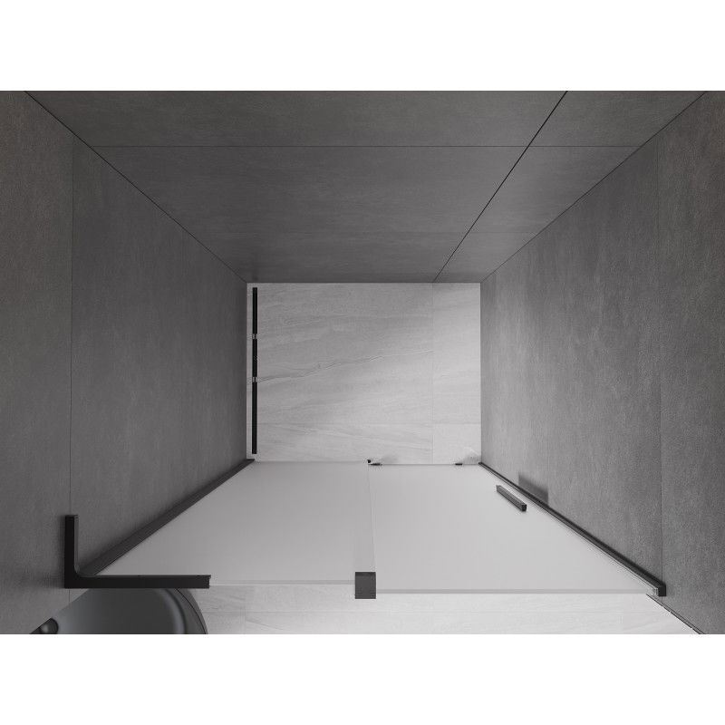 Mexen Velar L sliding shower door 120 cm, frost, black - 871-120-003-31-70