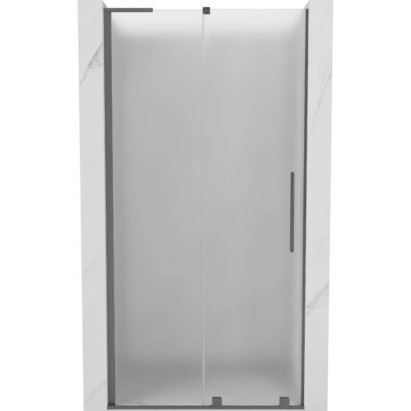 Mexen Velar L shower sliding doors 90 cm, frosted, gun metal - 871-090-003-31-95